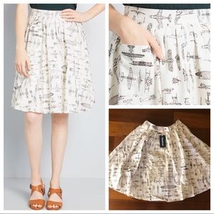 ModCloth Pleasing as the Breeze A-Line Skirt